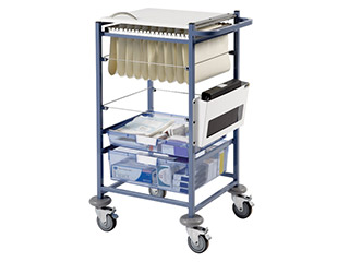 Medical Notes Trolley (small) with Open Sides & Hinged Locking Top