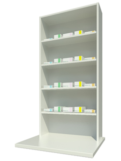 Overbench Unit with Four Shelves