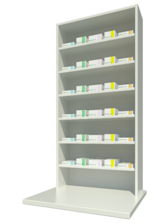 Overbench Unit with Six Shelves