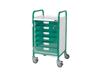 Vista 40 Green Clinical Trolley - 5 Single Green Trays
