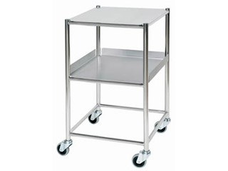 Surgical Trolley - 1 Stainless Steel Shelf & 1 Tray - Length 460mm