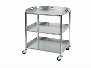 Surgical Trolley - 3 Stainless Steel Trays - Length 660mm