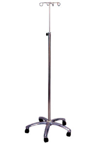 Dripstand 4-Hook Stainless Steel with 5 Anti Static Castors and with Special Shepherds Hooks