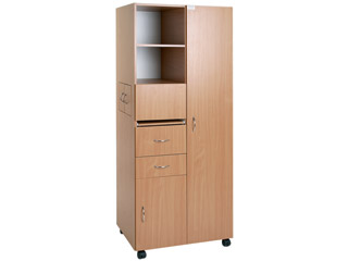 Anti Ligature Wardrobe No Castors, With Magnetic Catch And Lh Hinge - Beech Finish
