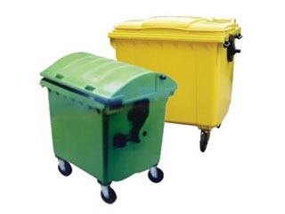 Wheeled Bin 1100 Litre with Green Round Lid