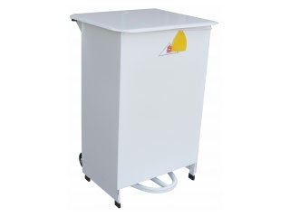 Fire Retardant Bodied Sack Holder - 50 Litre with White Body & Lid