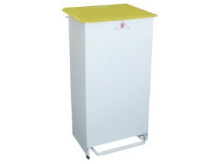 Fire Retardant Bodied Sack Holder - 50 Litre with White Body & Yellow Lid