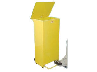 Fire Retardant Bodied Sack Holder - 80 Litre with Yellow Body & Lid
